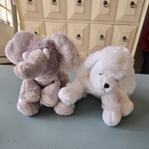 Retired webkinz poodle and elephant stuffed animals
